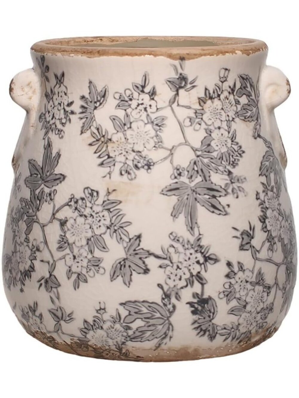 Rustic Ceramic Flower Pots - Vintage Antique Crock Planter & Vase for Home Decor